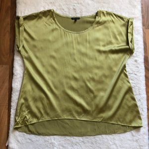 Eileen Fisher 95% silk cuffed sleeve blouse size XL